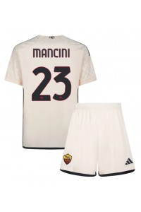 Fotbalové Dres AS Roma Gianluca Mancini #23 Dětské Venkovní Oblečení 2023-24 Krátký Rukáv (+ trenýrky)